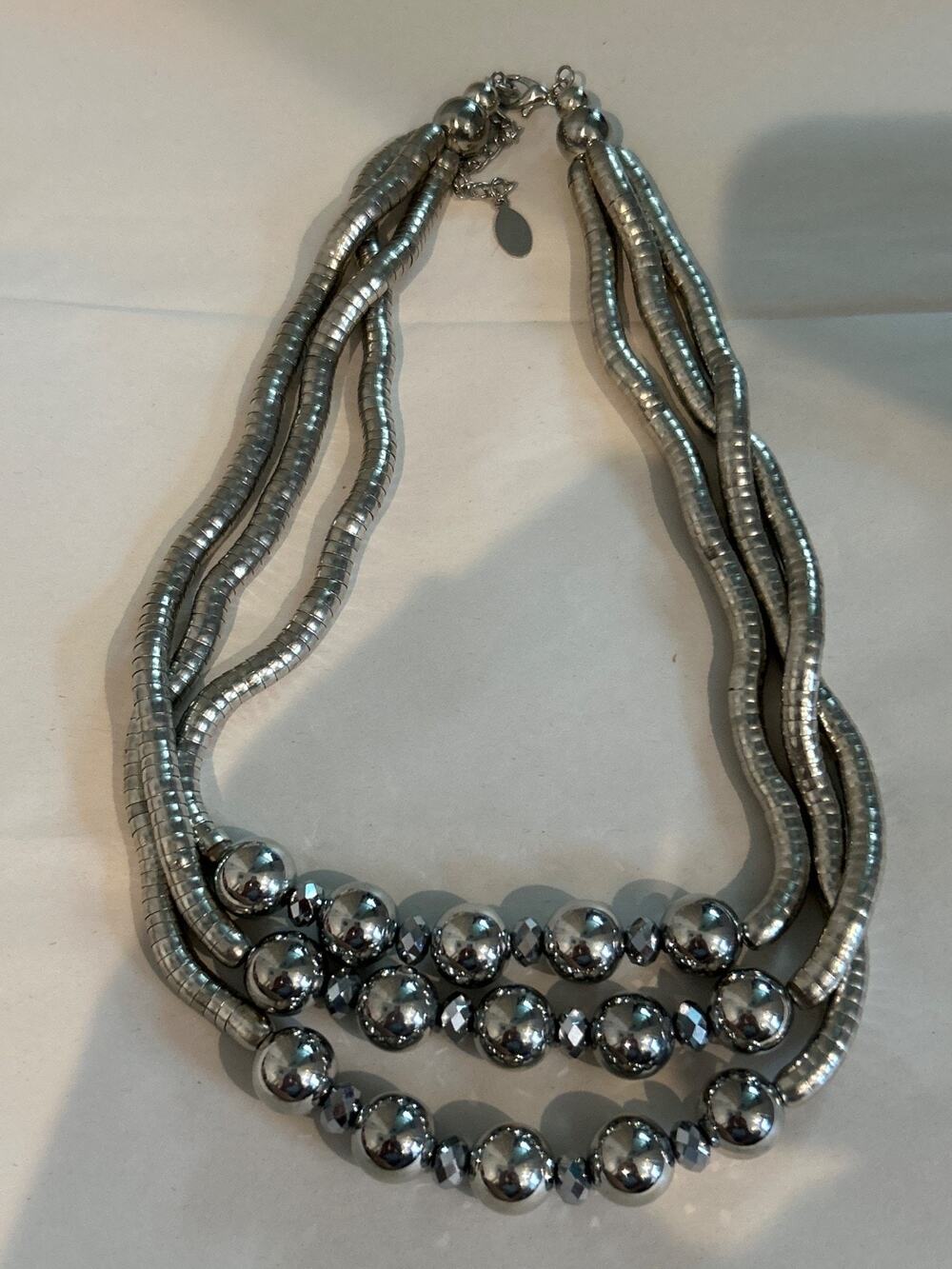 CJ Shimmery Silver Toned Necklace